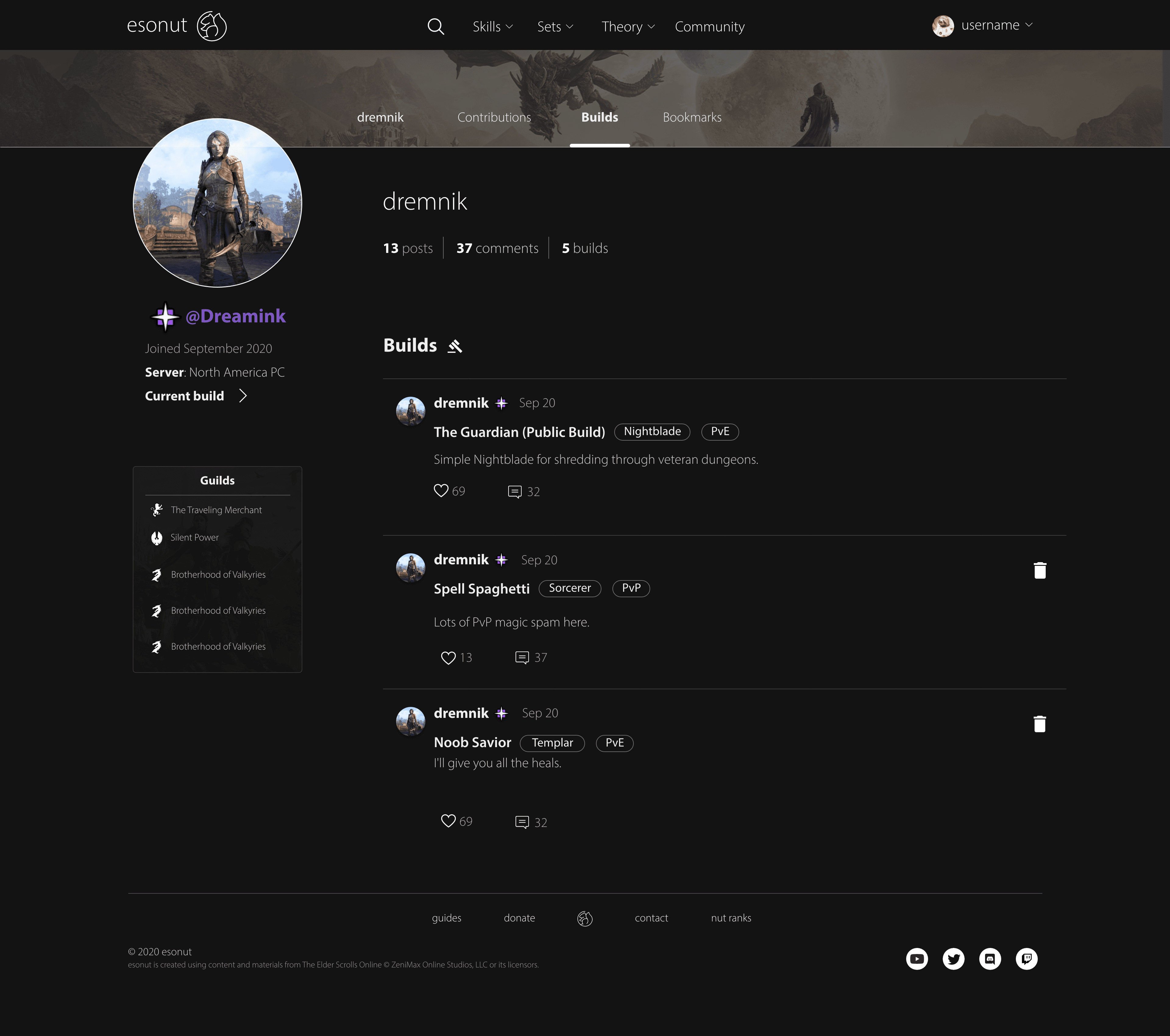 User Profile - Builds