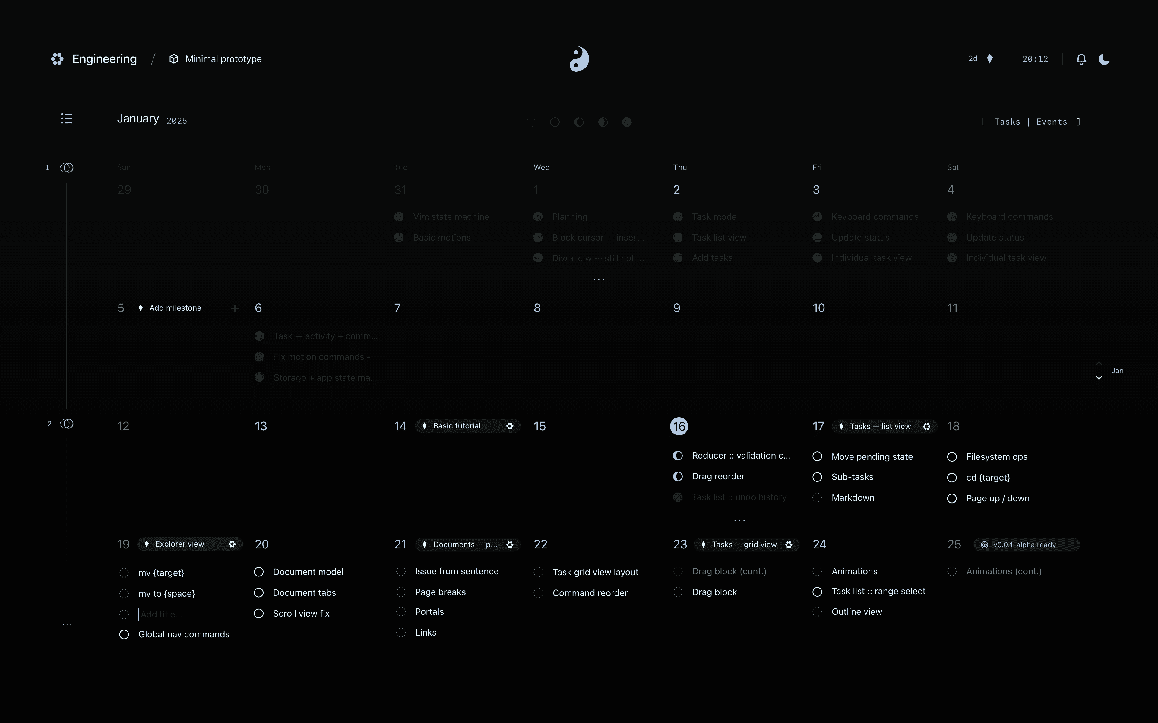 Calendar — Month